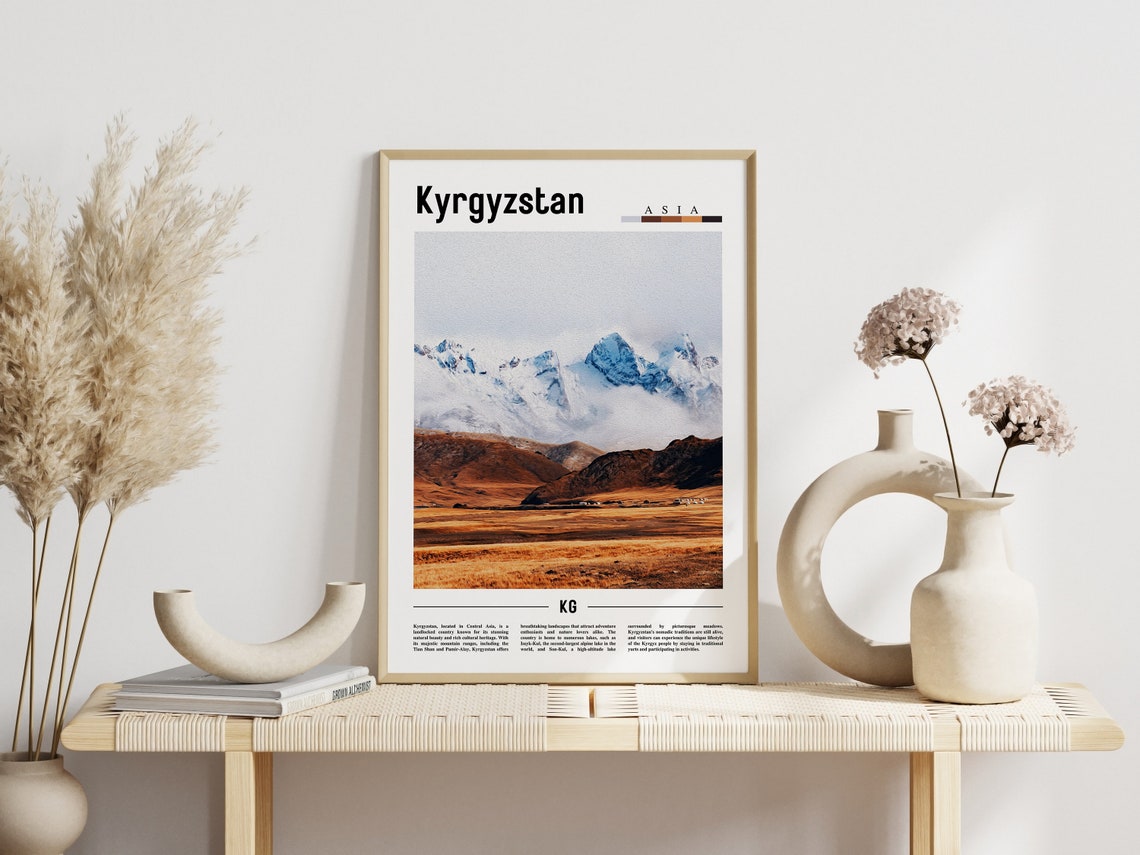 Kyrgyzstan Poster Kyrgyzstan Print Kyrgyzstan Wall Art Asia Print Asia Poster Asia Photo Minimal Travel Poster - Image 3