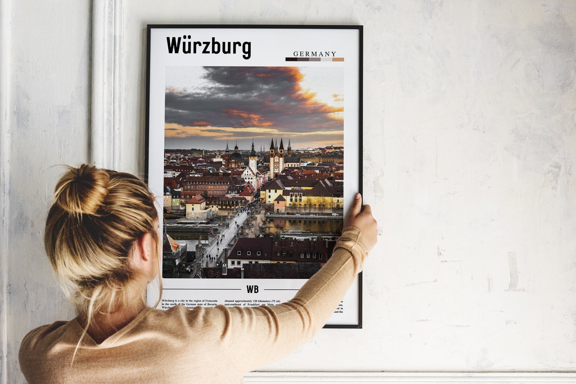 Wrzburg Print Wrzburg Poster Wrzburg Wall Art Minimal Travel Print Minimal City Poster Travel Destination Print Oil Painting Poster - Image 2