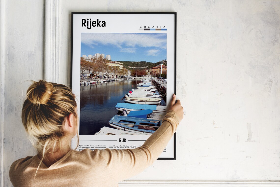 Rijeka Croatia Marina Harbor Boats Old Town Waterfront Travel Poster - Image 2