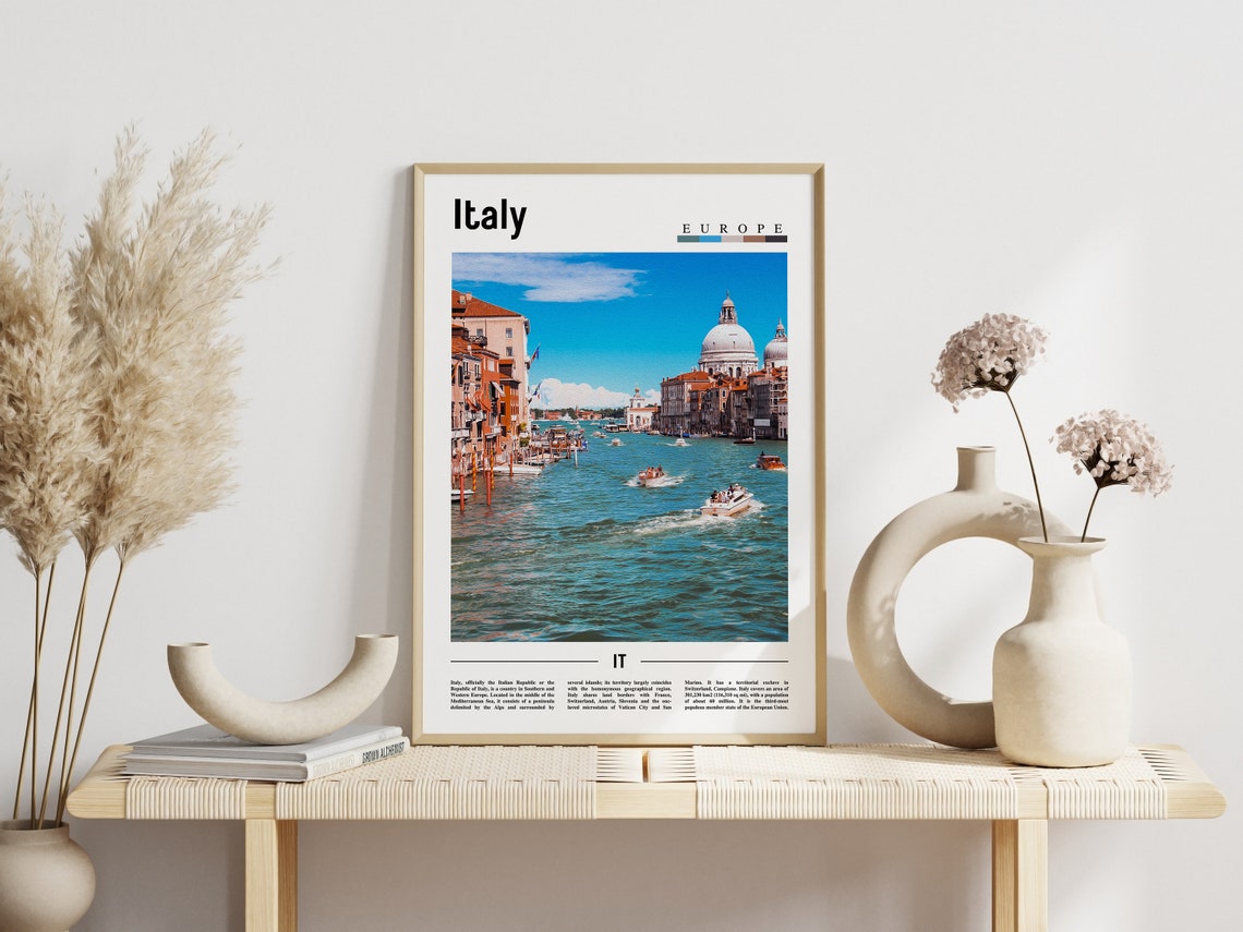 Italy Venice Classic Grand Canal Boat Scene Photo Travel Poster - Image 3