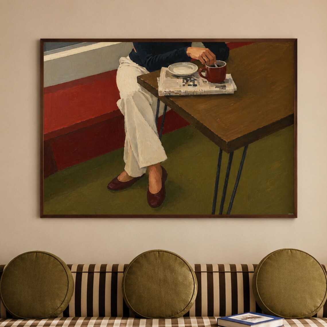 Coffee And Newspaper Poster, Mid-Century Modern Art Print