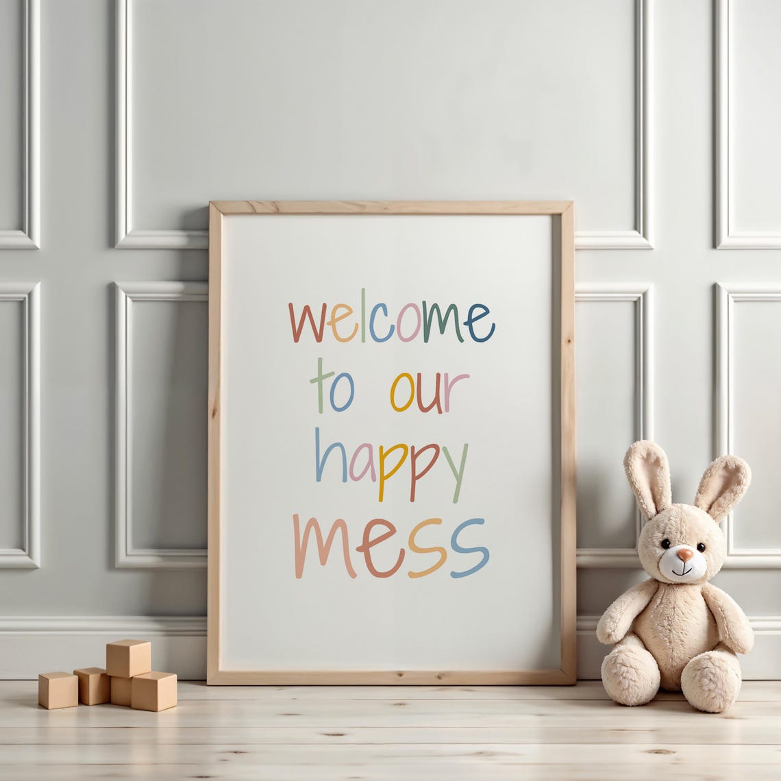 Colorful Hand-Lettered Welcome to Our Happy Mess Quote Poster - Image 3