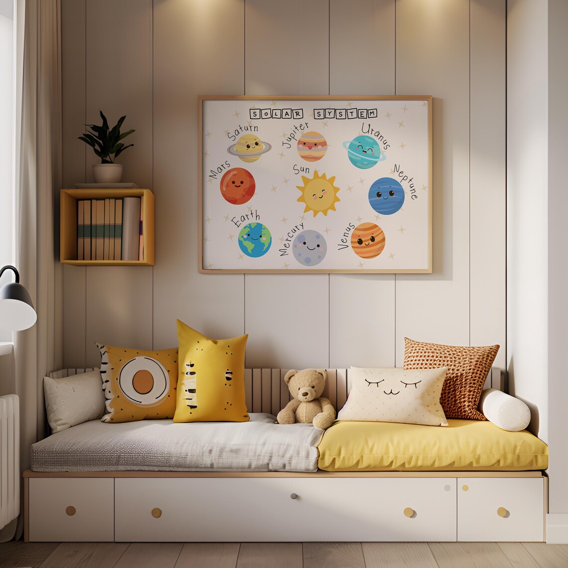 Cute Solar System Planets Art Print, Kids Room Decor - Image 5