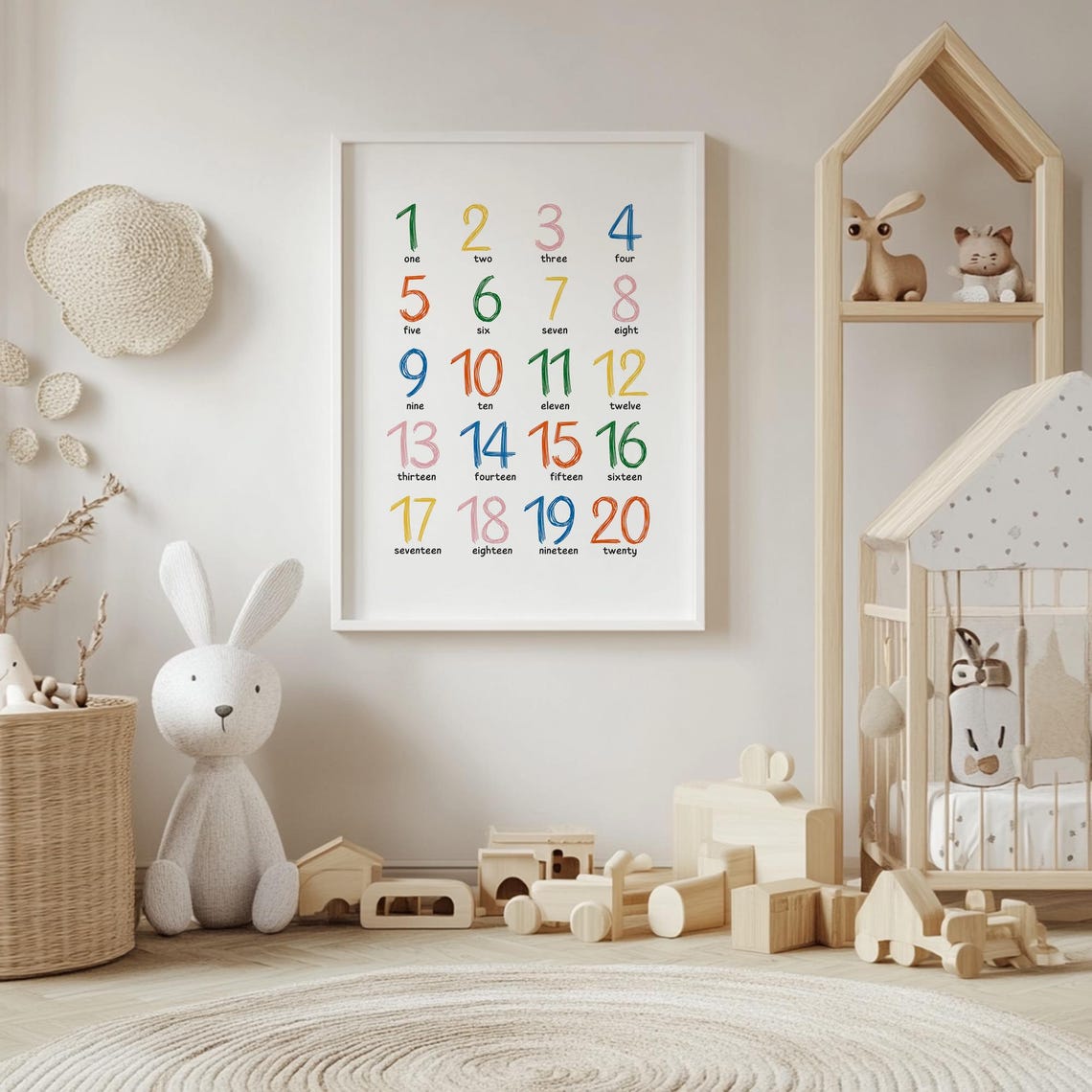 Colorful Numbers 1 to 20 Counting Chart Kids Learning Poster - Image 4
