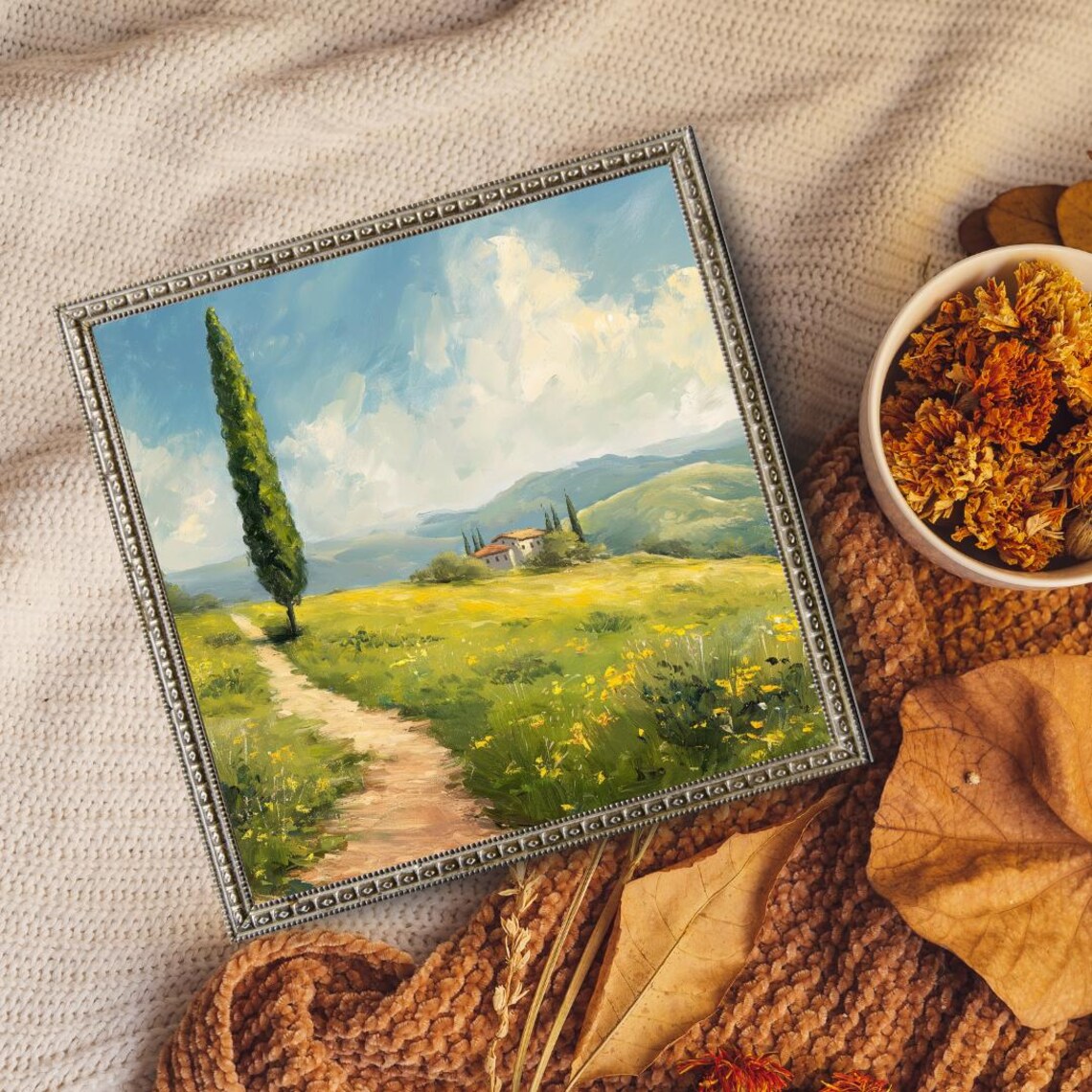 Tuscan Countryside Pathway, Rustic Italian Landscape