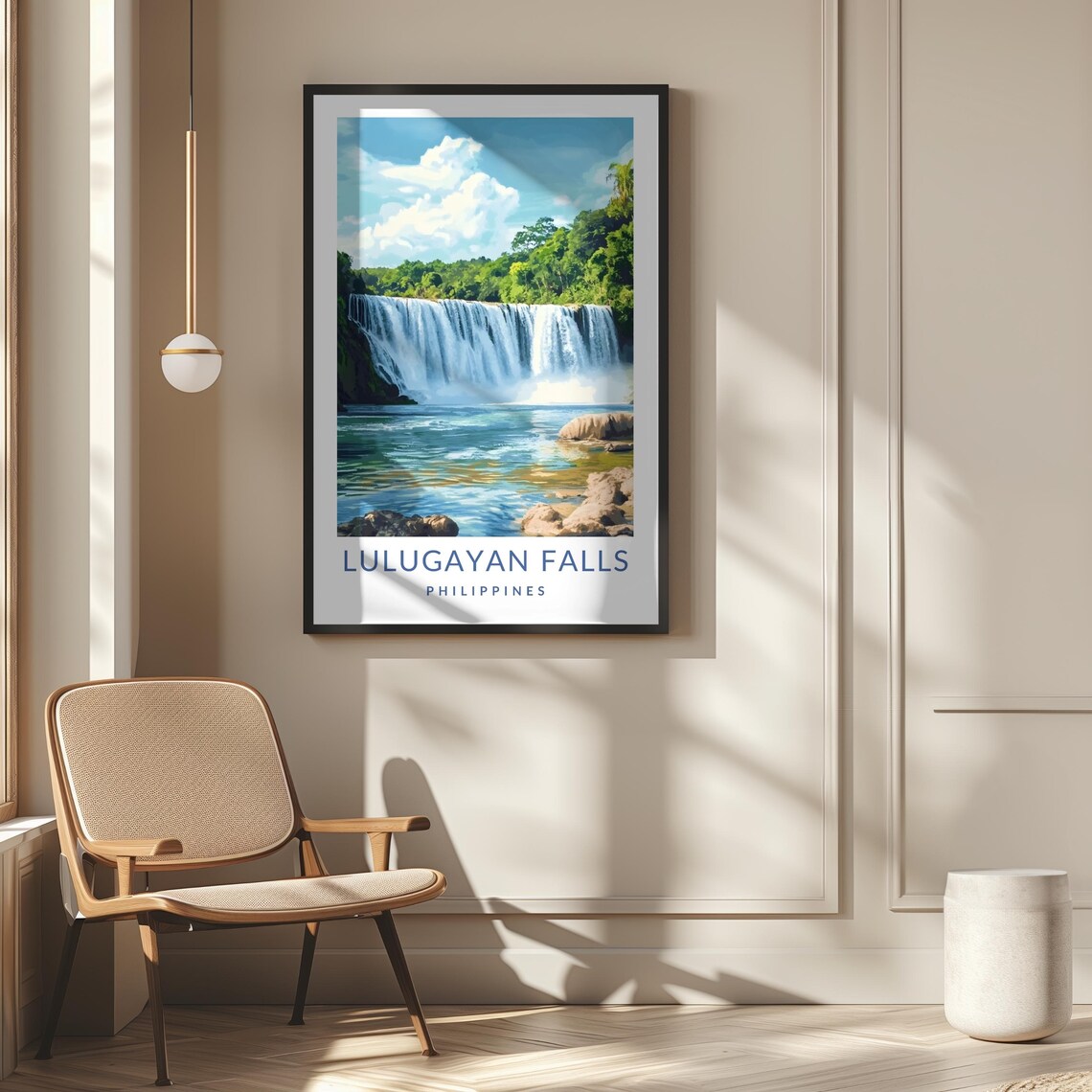 Lulugayan Falls Philippines Jungle Waterfall Vintage Travel Poster - Image 2
