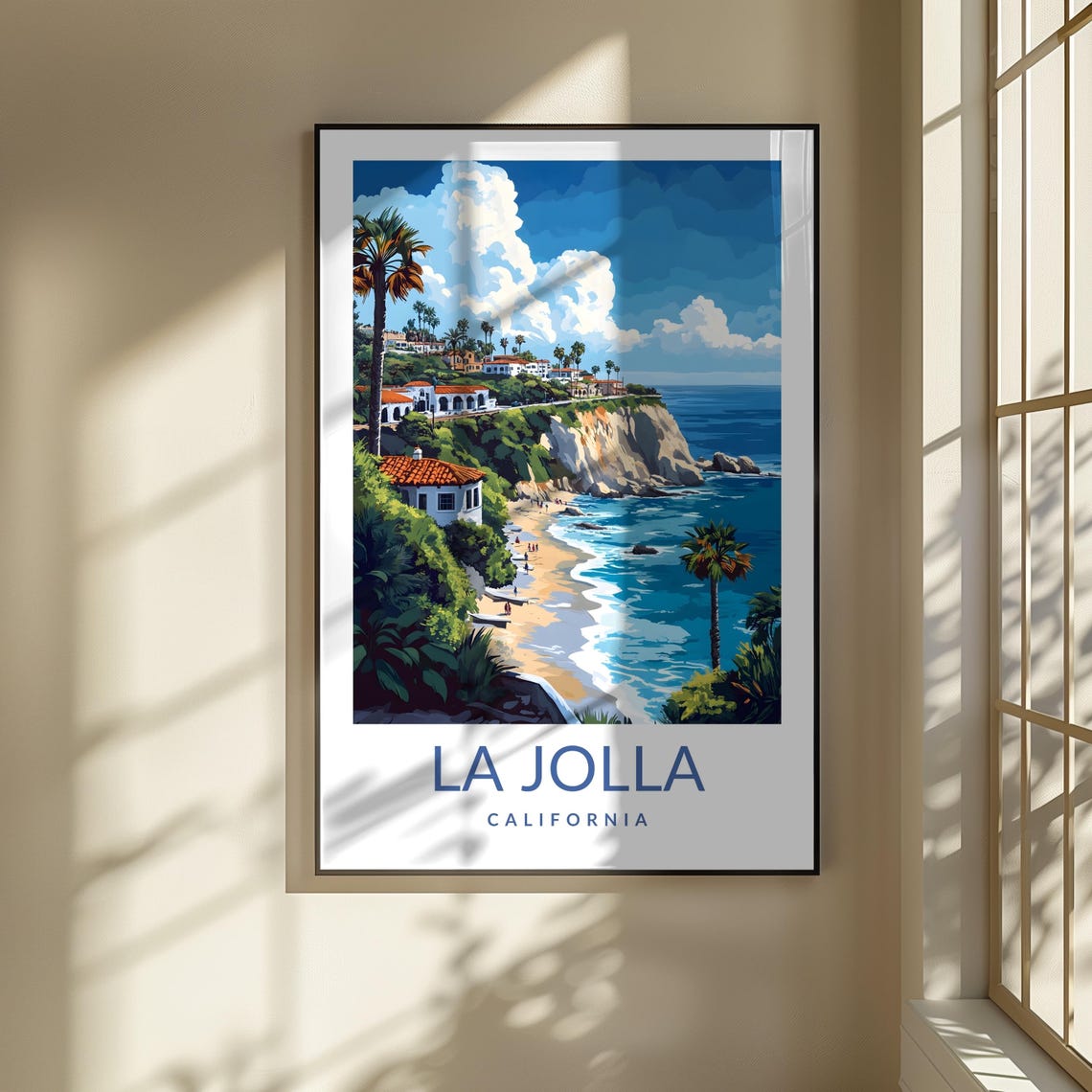 La Jolla California Ocean Cliffline Beach Scene Travel Poster - Image 3