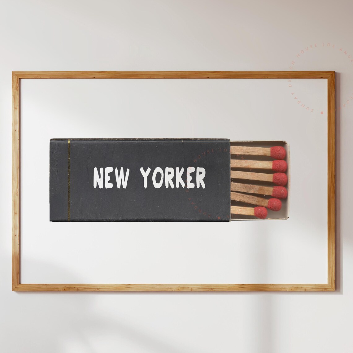 New Yorker Matchbox Art Black and Red Trendy Minimalist Decor Poster