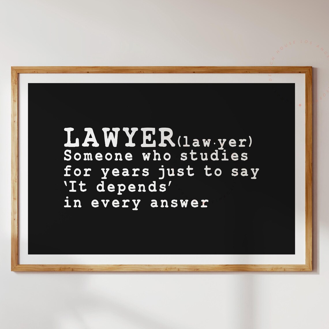 Funny Lawyer Definition Poster Humorous Law Office Gift Wall Decor