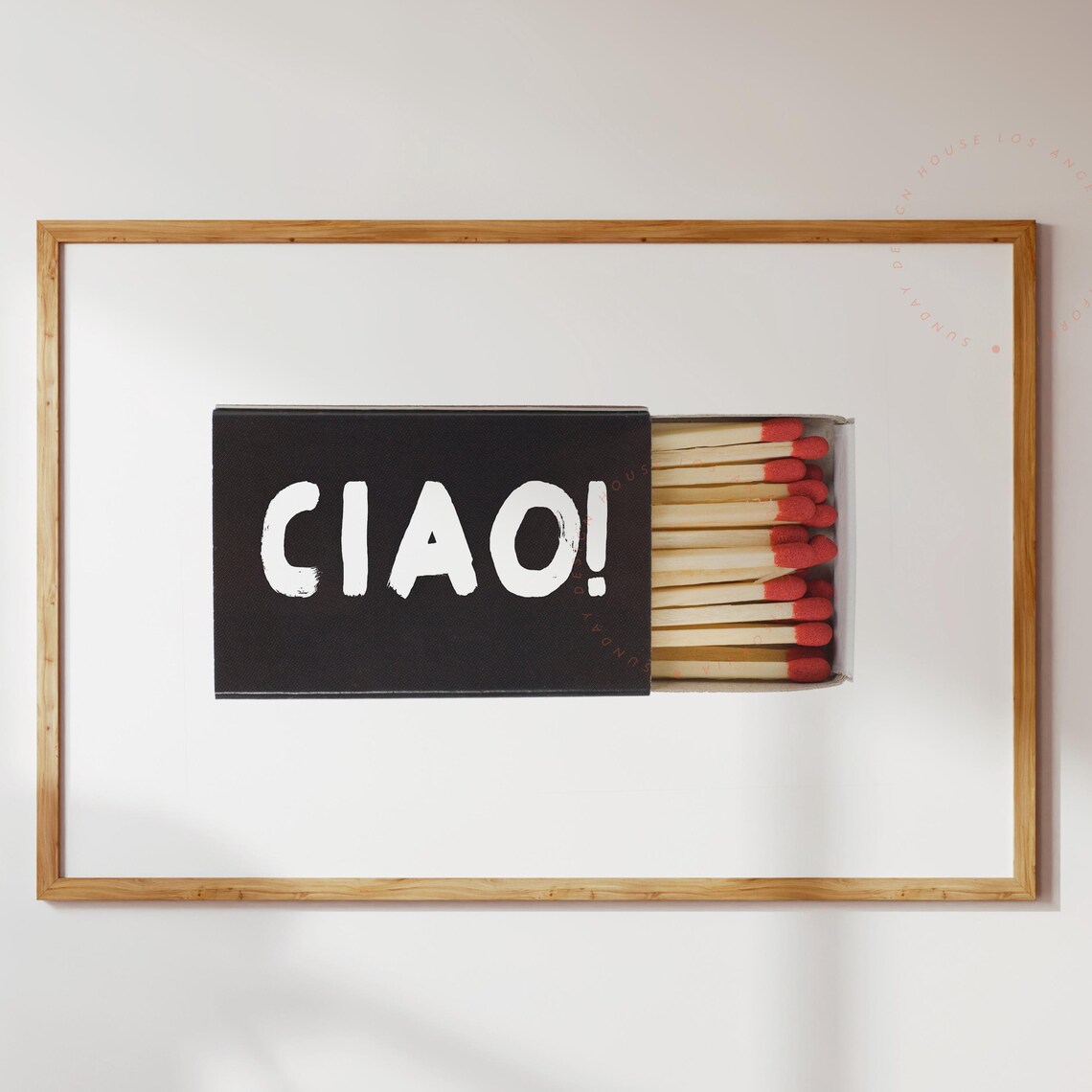 Ciao Matchbox Art Black and White Trendy Italian Greeting Decor Poster