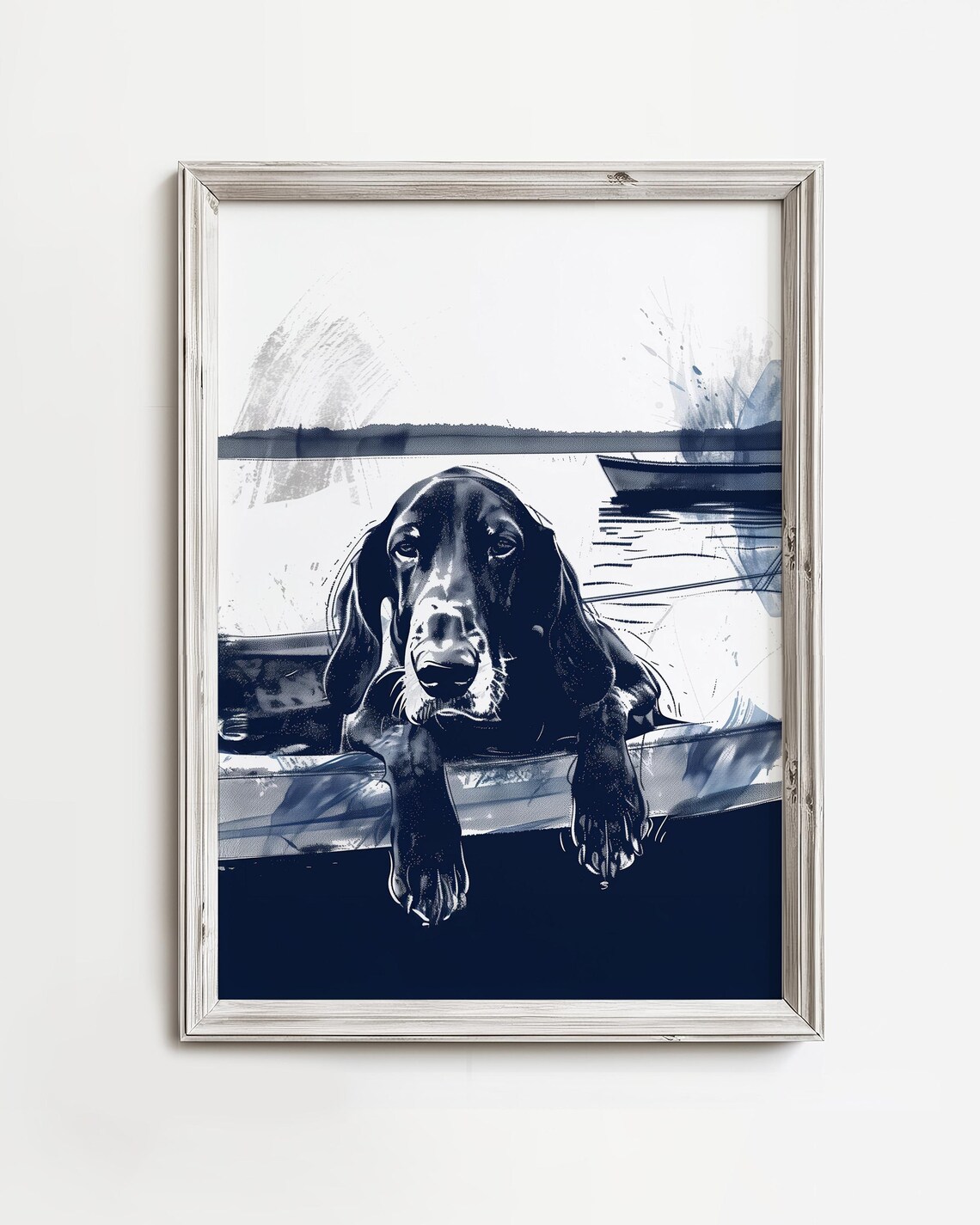 Basset Hound Boat Float Water Dog Art Print