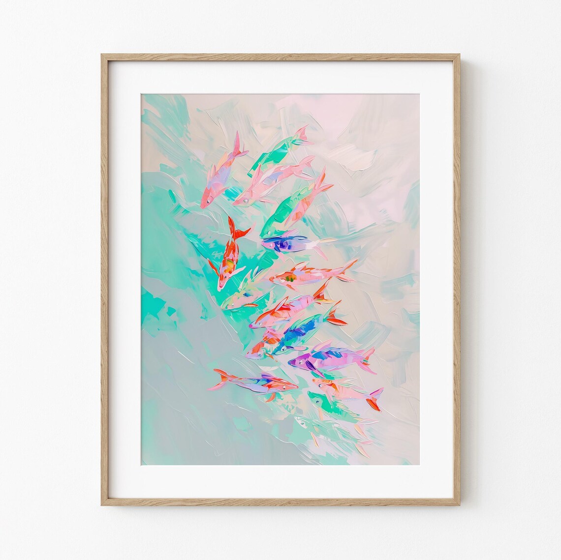 Colorful Parrotfish Painting, Ocean Decor Art Print