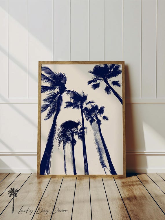 Coastal Breeze Palm Trees Vintage Beach Poster