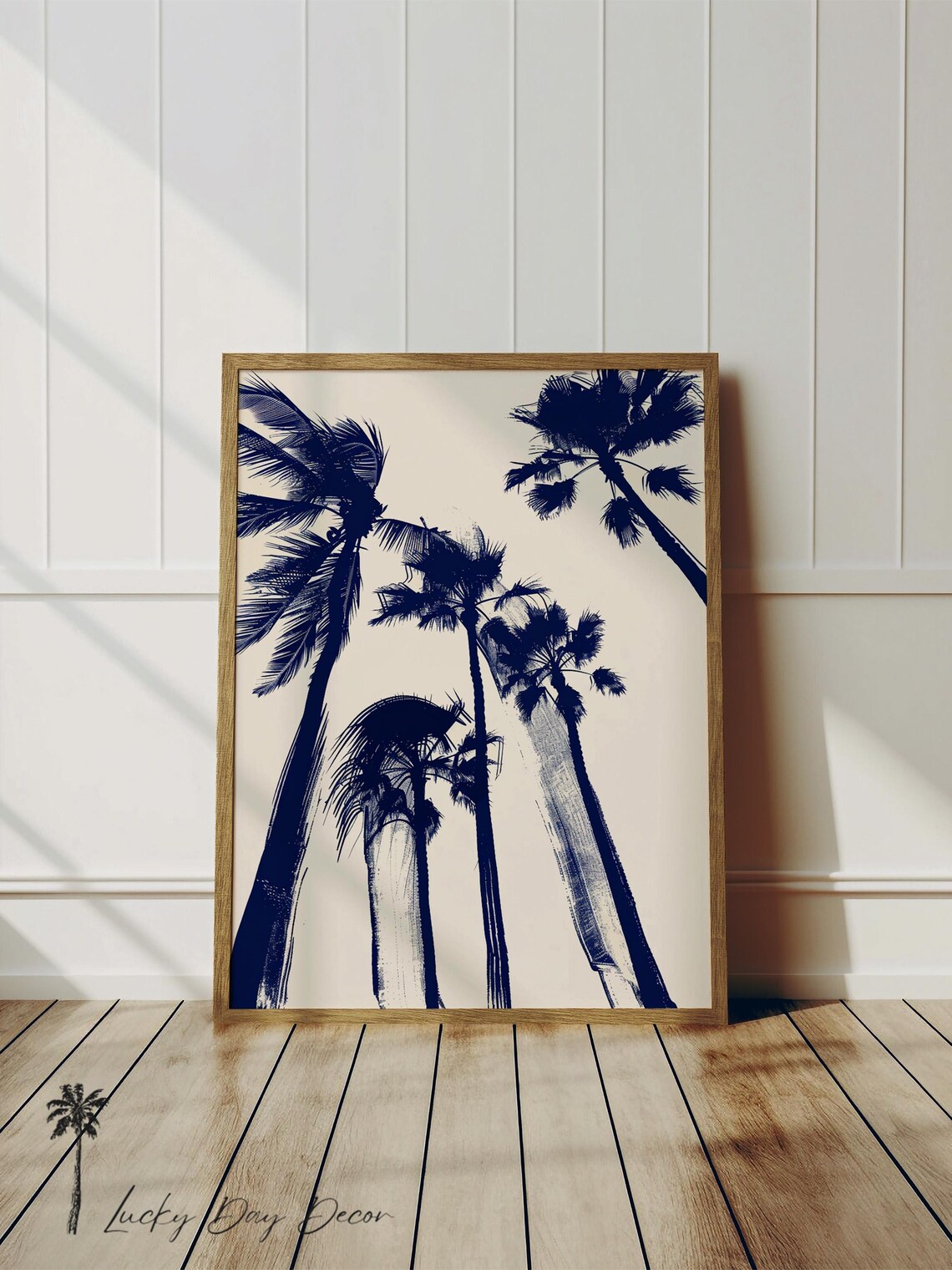 Coastal Breeze Palm Trees Vintage Beach Poster