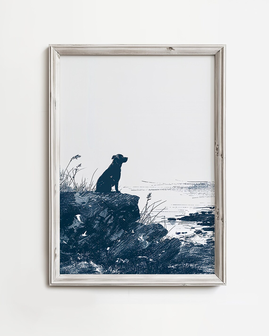 Cliffside Dog Bliss Waterdog Sketch Art Print