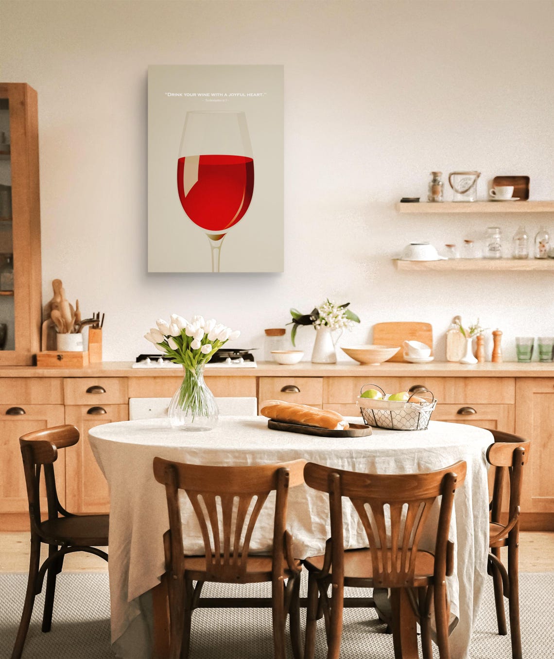 Heartwarming Bible Verse Wine Art Modern Wall Decor For Wine Lovers Faith Inspired Homes Minimalist Winery Dining And Bar Decor - Image 2