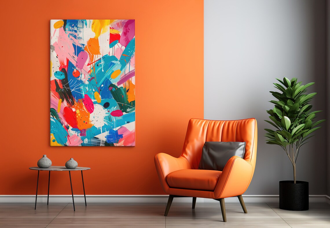 Abstract Expressionism, Modern Art Splash Pattern - Image 4