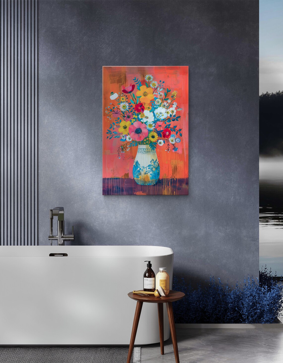 Colorful Floral Bouquet, Vibrant Botanical Art Print - Image 3