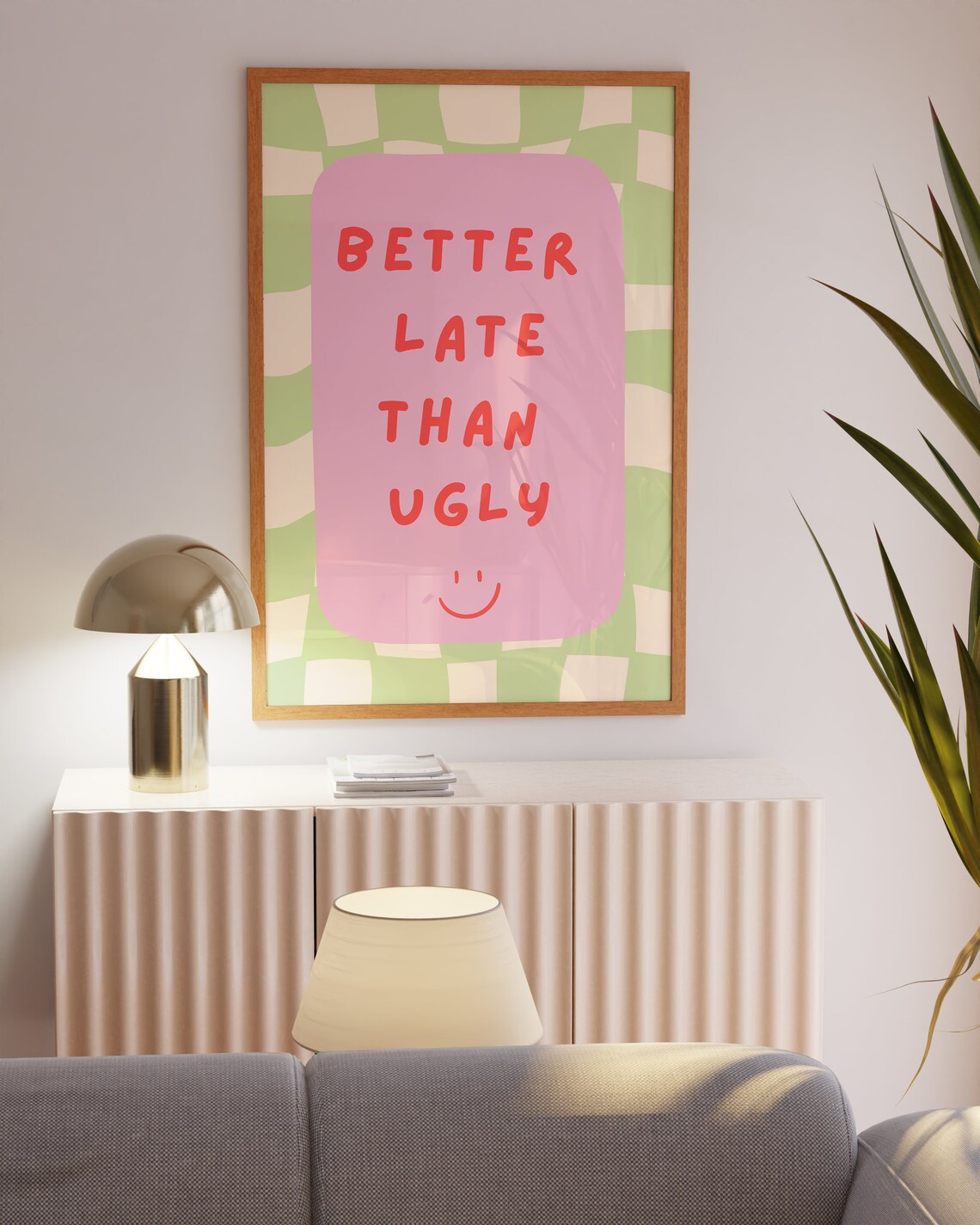 Better Late Than Ugly Quote Art Print, Y2K Decor - Image 4