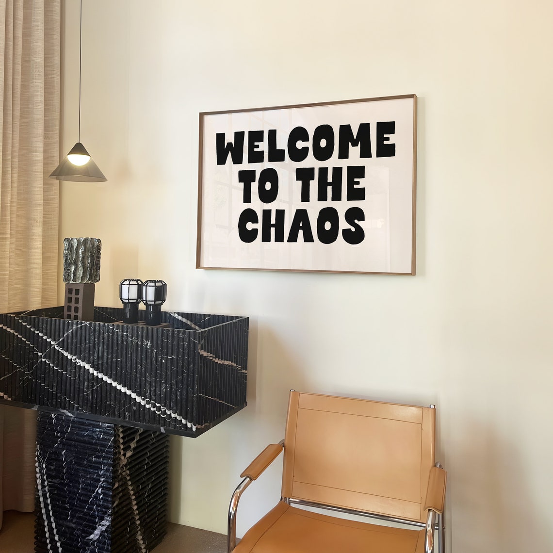 Welcome to the Chaos Black Bold Typography Statement Wall Poster - Image 4