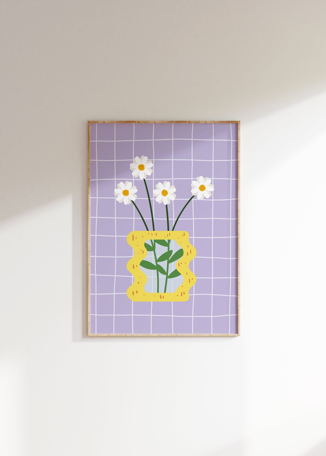 Flower Vase Art Print, Danish Pastel Decor