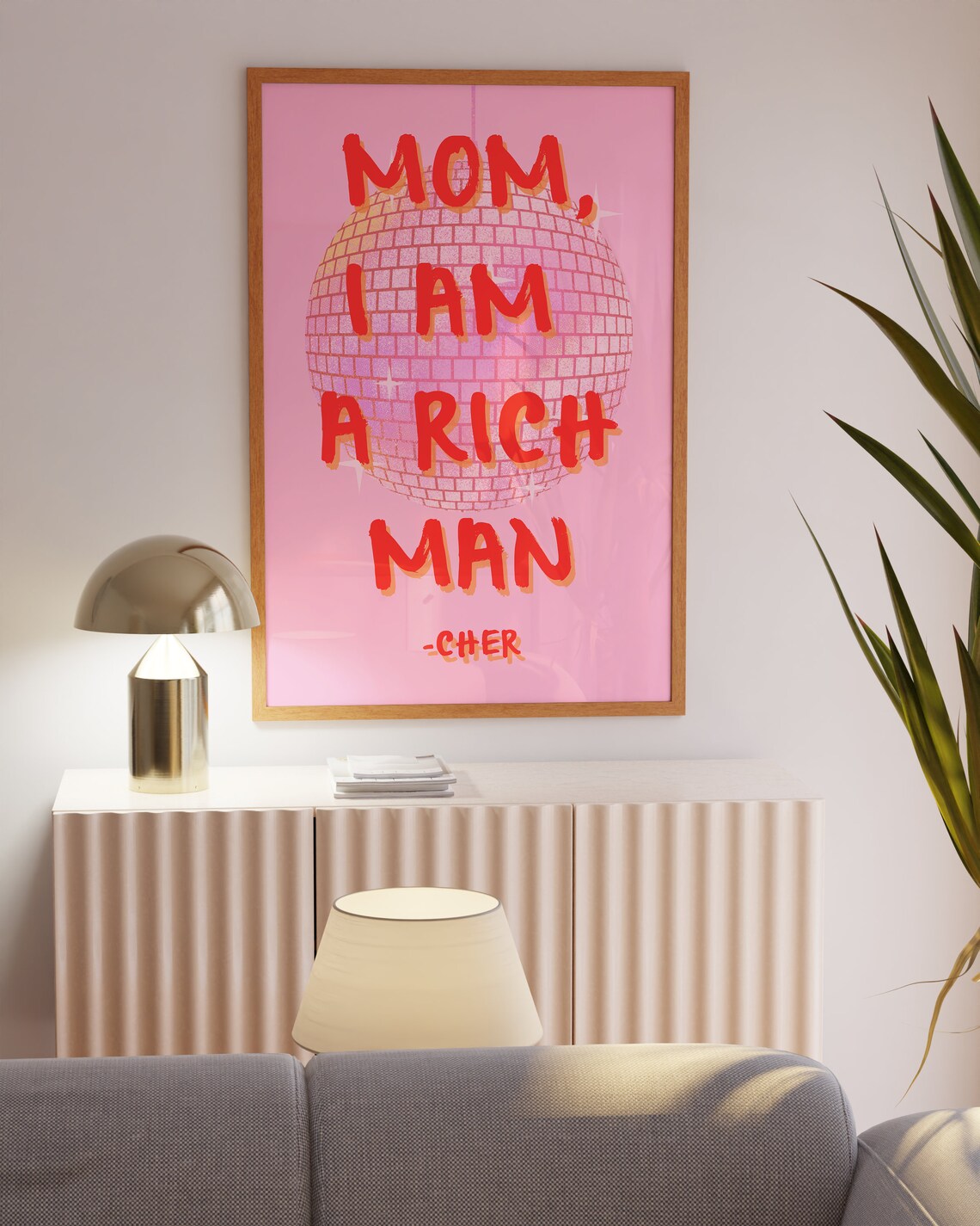 Mom I'm A Rich Man Art Print, Y2K Preppy Quote - Image 5