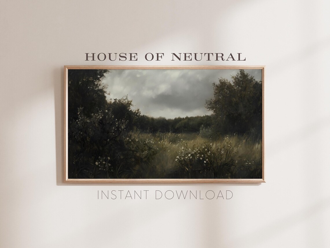 Spring Meadow Landscape, Rustic Vintage Art Print - Image 2