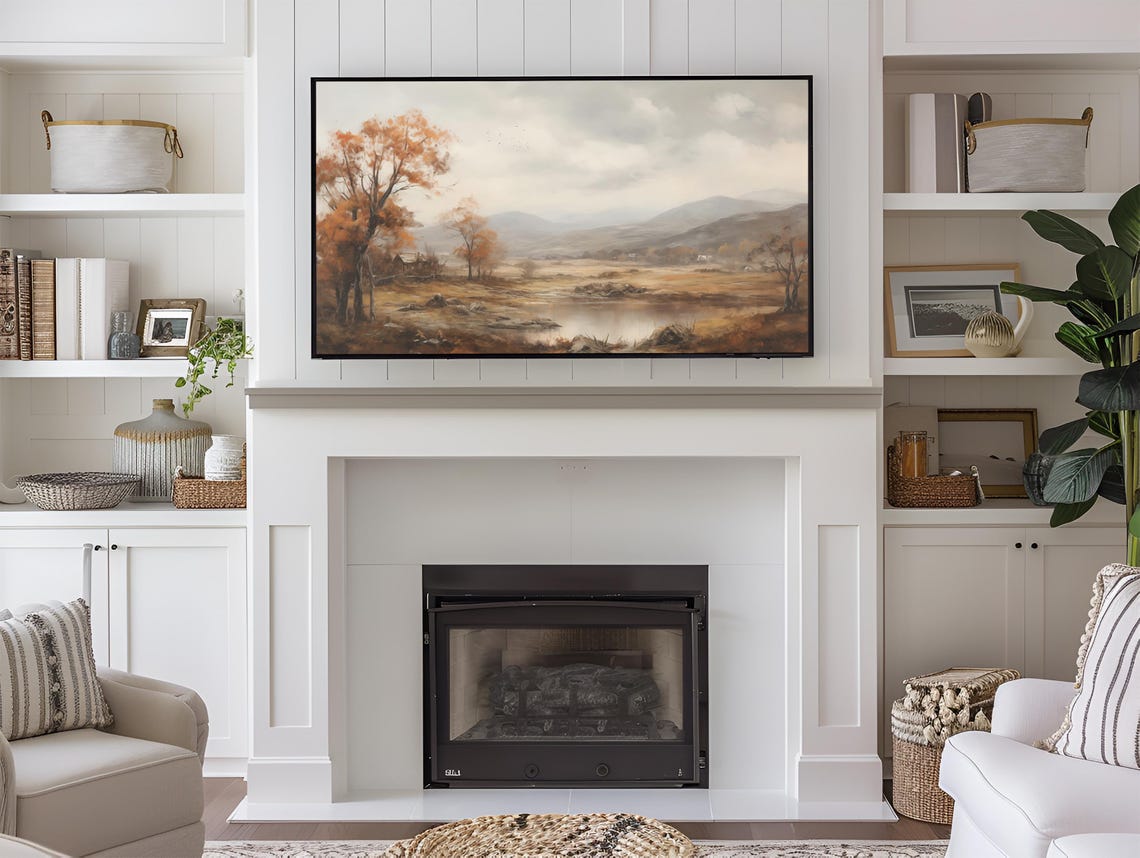 Frame Tv Art Fall Landscape Painting Dark Moody Autumn Halloween Thanksgiving Theme 169 Ratio Tv1 - Image 3