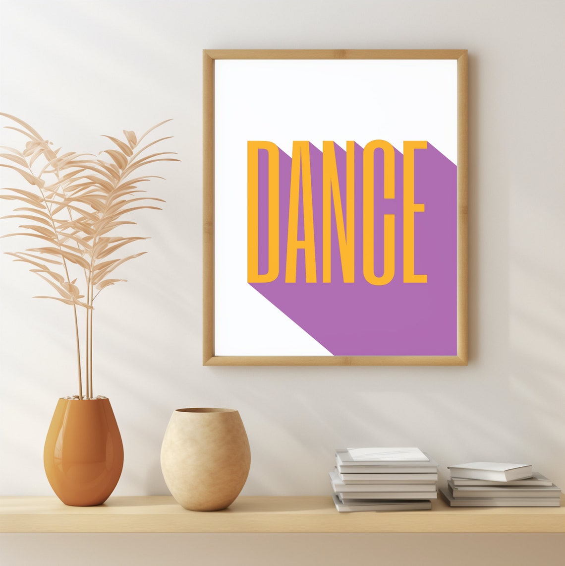Dance Bold Retro Typography Orange Purple Modern Home Decor Print - Image 5
