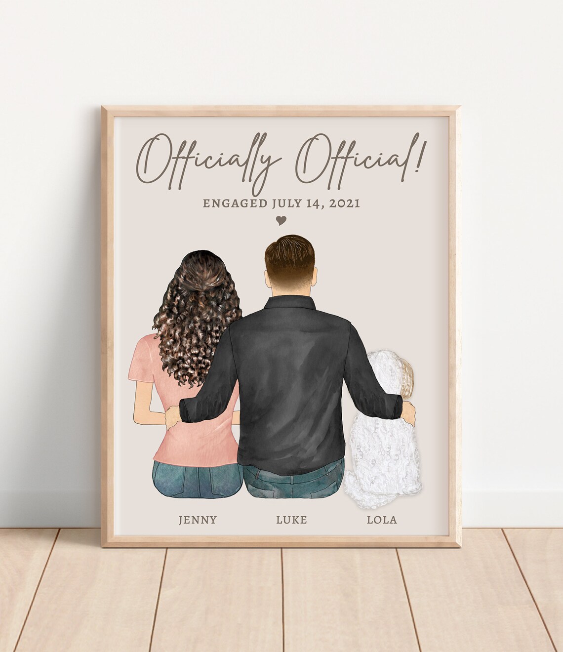 Custom Engagement Gift For Engaged Couple