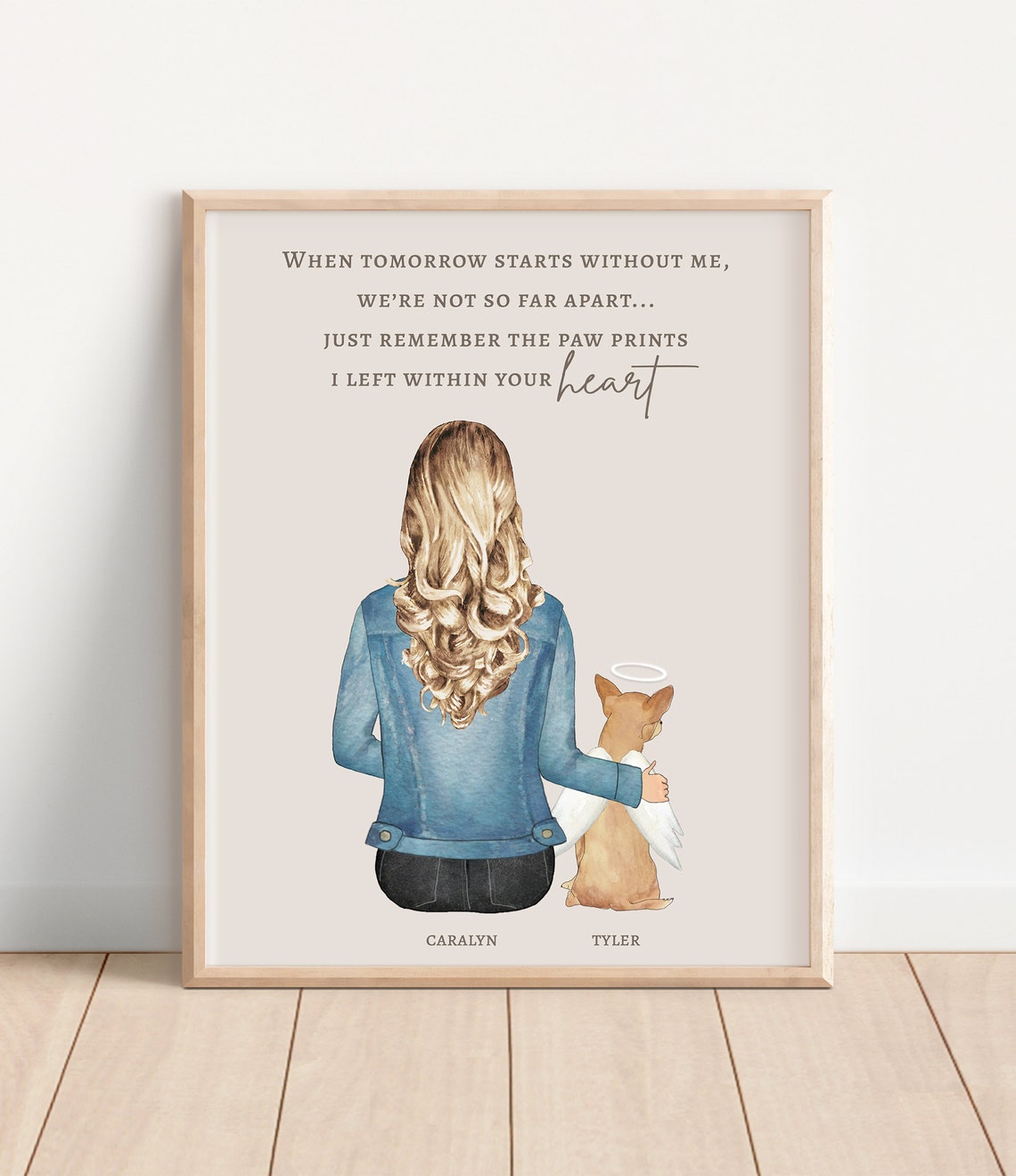 Chihuahua Loss Print Dog Owner Memorial Gift Personalized Chihuahua Portrait Pet Owner Sympathy Gift Chihuahua Loss Angel Pet In Heaven