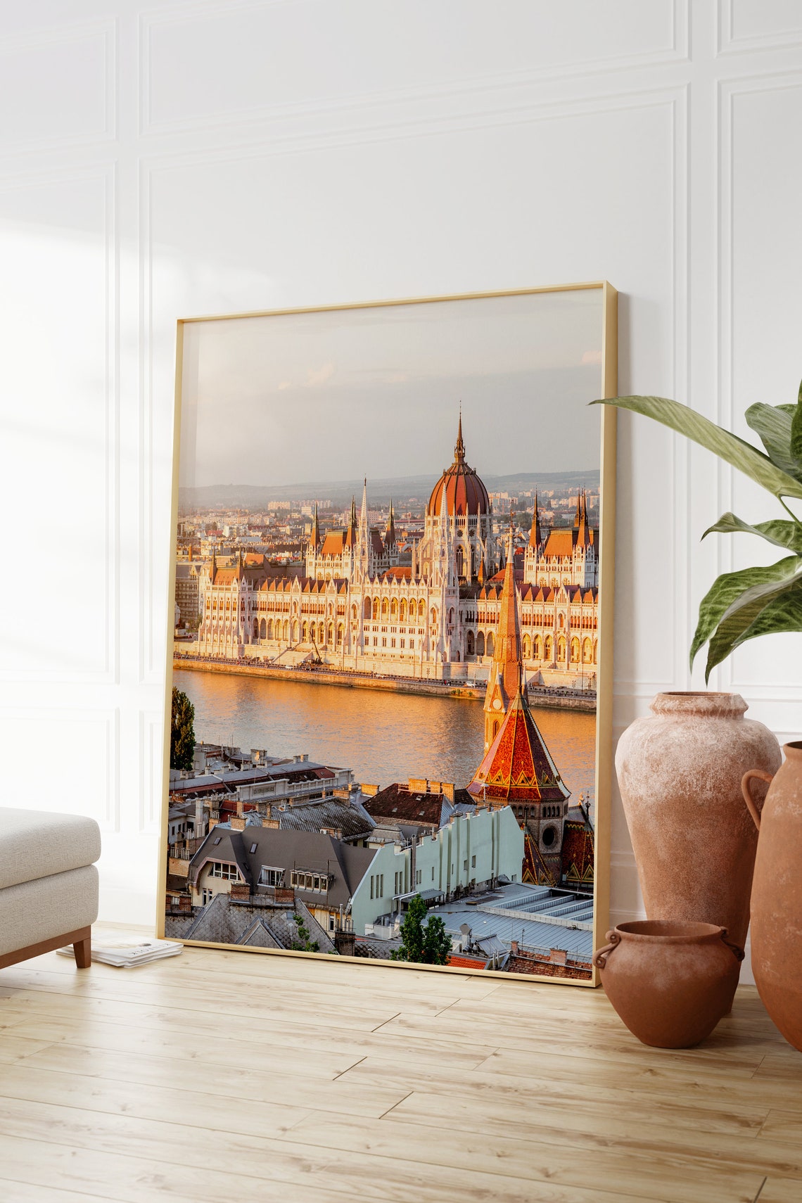 Budapest Hungarian Parliament on the Danube at Sunset Poster - Image 2