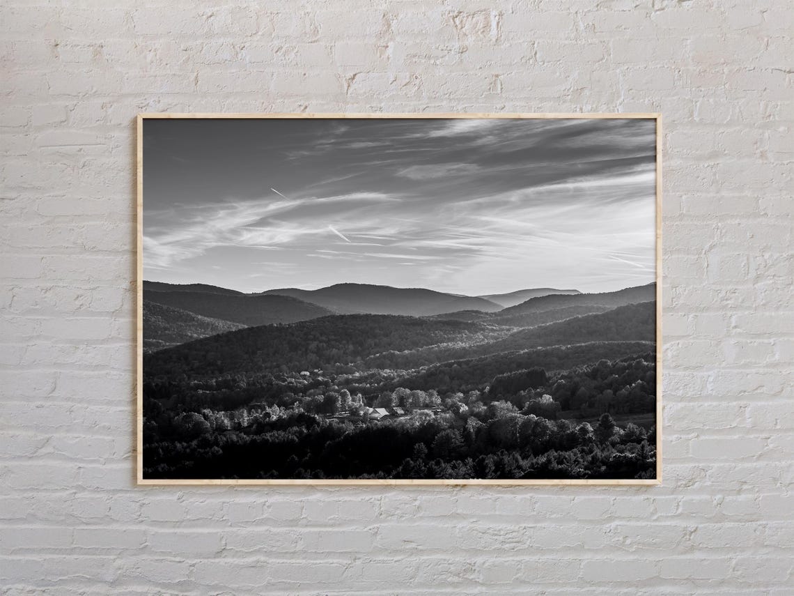 Black And White Vermont Print Vermont Wall Art Vermont Poster Vermont Photo Vermont Poster Print Vermont Decor Usa Poster Print
