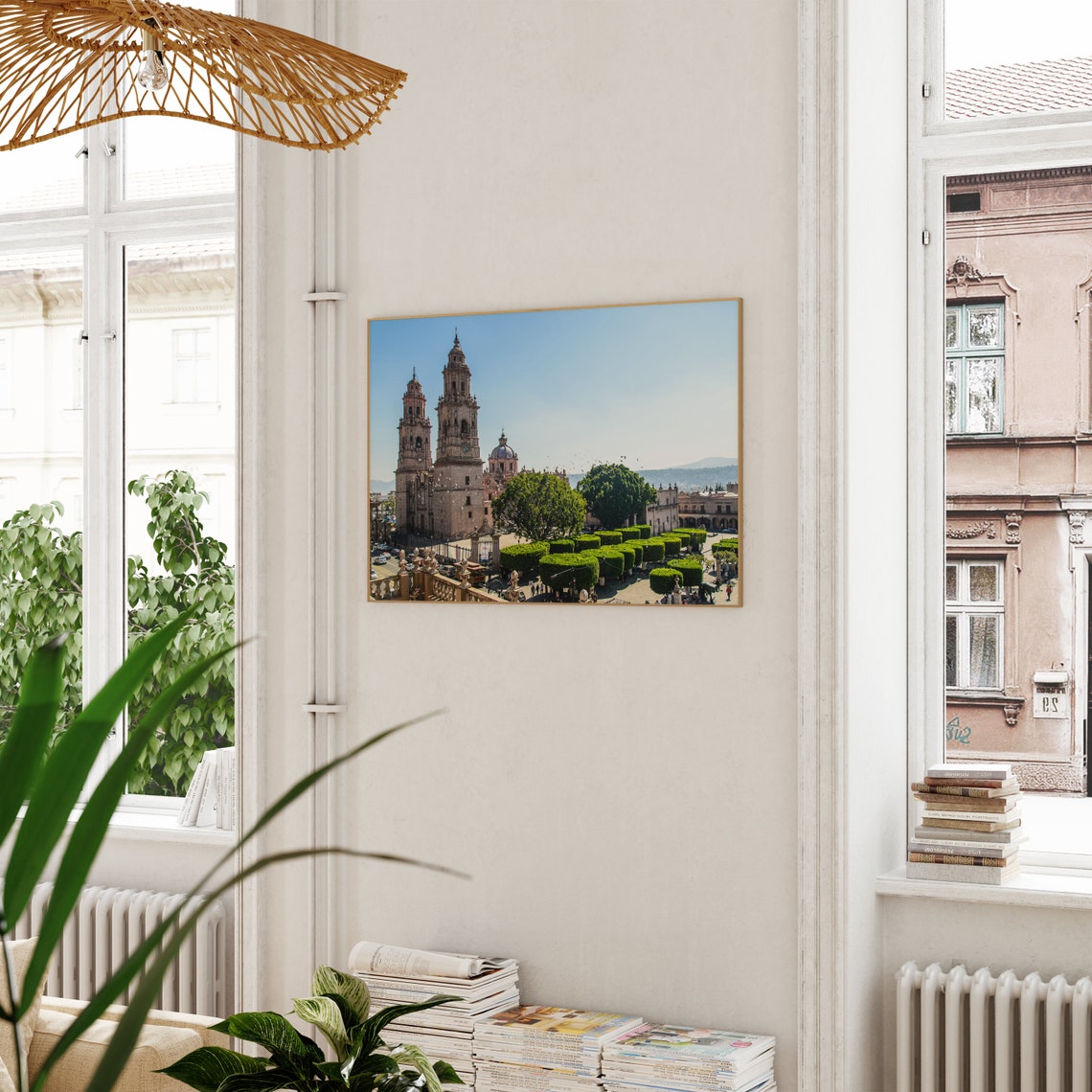 Morelia Mexico Baroque Cathedral Twin Towers Plaza View Poster - Image 3