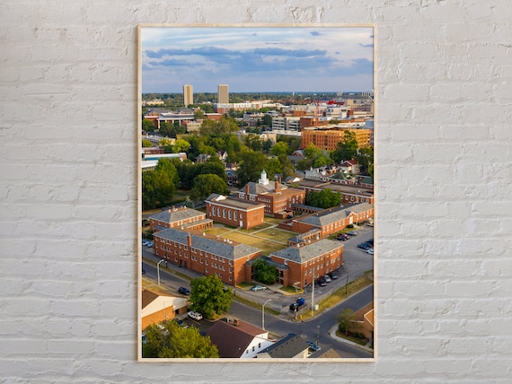 Lexington Kentucky Aerial Brick Campus Buildings Cityscape Photo Poster