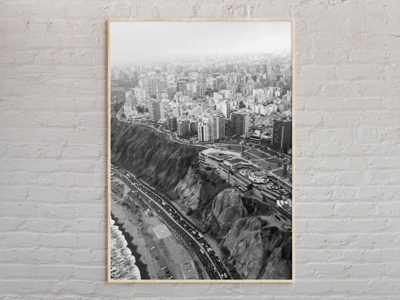 Black And White Lima Print Wall Art Poster Photo Decor Peru South America