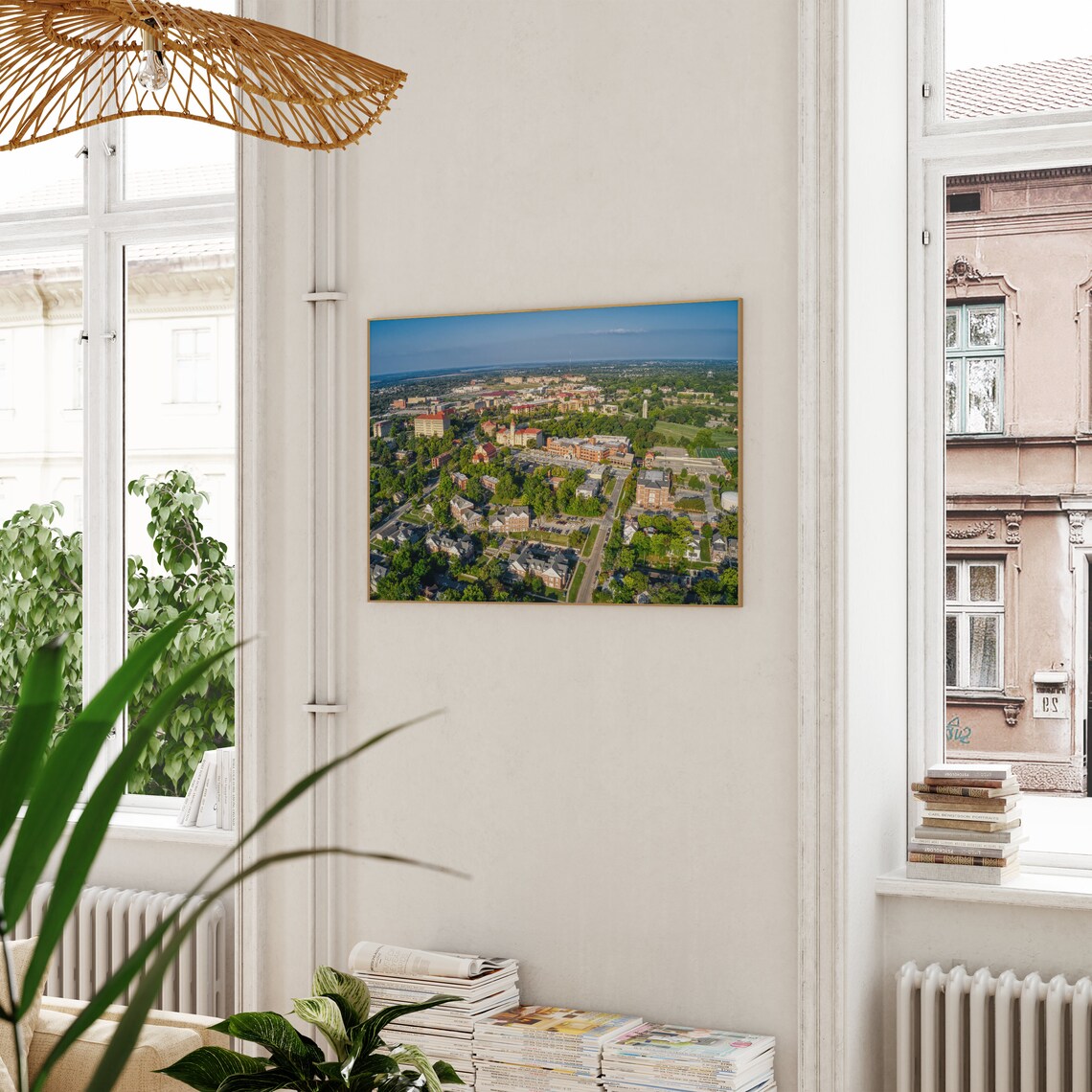 Lawrence Kansas Aerial Campus View Red Brick Town Summer Sky Poster - Image 3