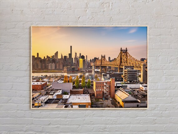 New York City Skyline and Queensboro Bridge Sunset Photo Poster
