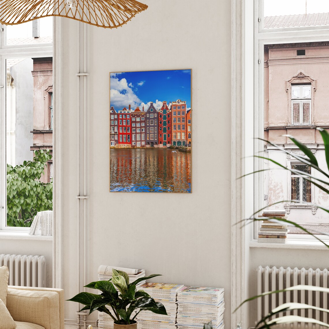 Amsterdam Canal Houses Colorful Dutch Gables over Water Poster - Image 3