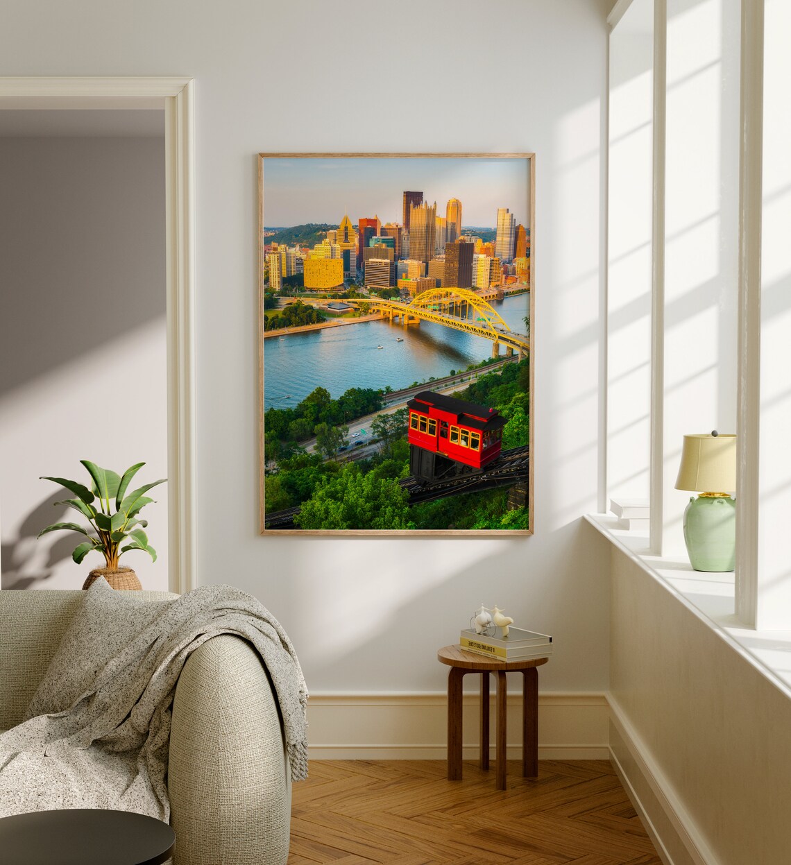 Pittsburgh Pennsylvania Skyline Incline Bridges River Poster - Image 5