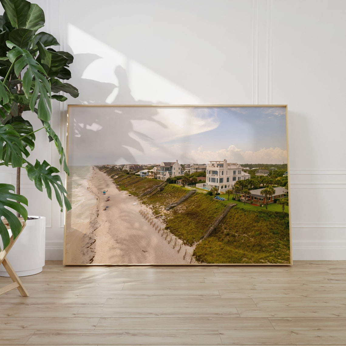 Florida 30A Scenic Beach Aerial Color Coastal Homes Dunes Poster - Image 2