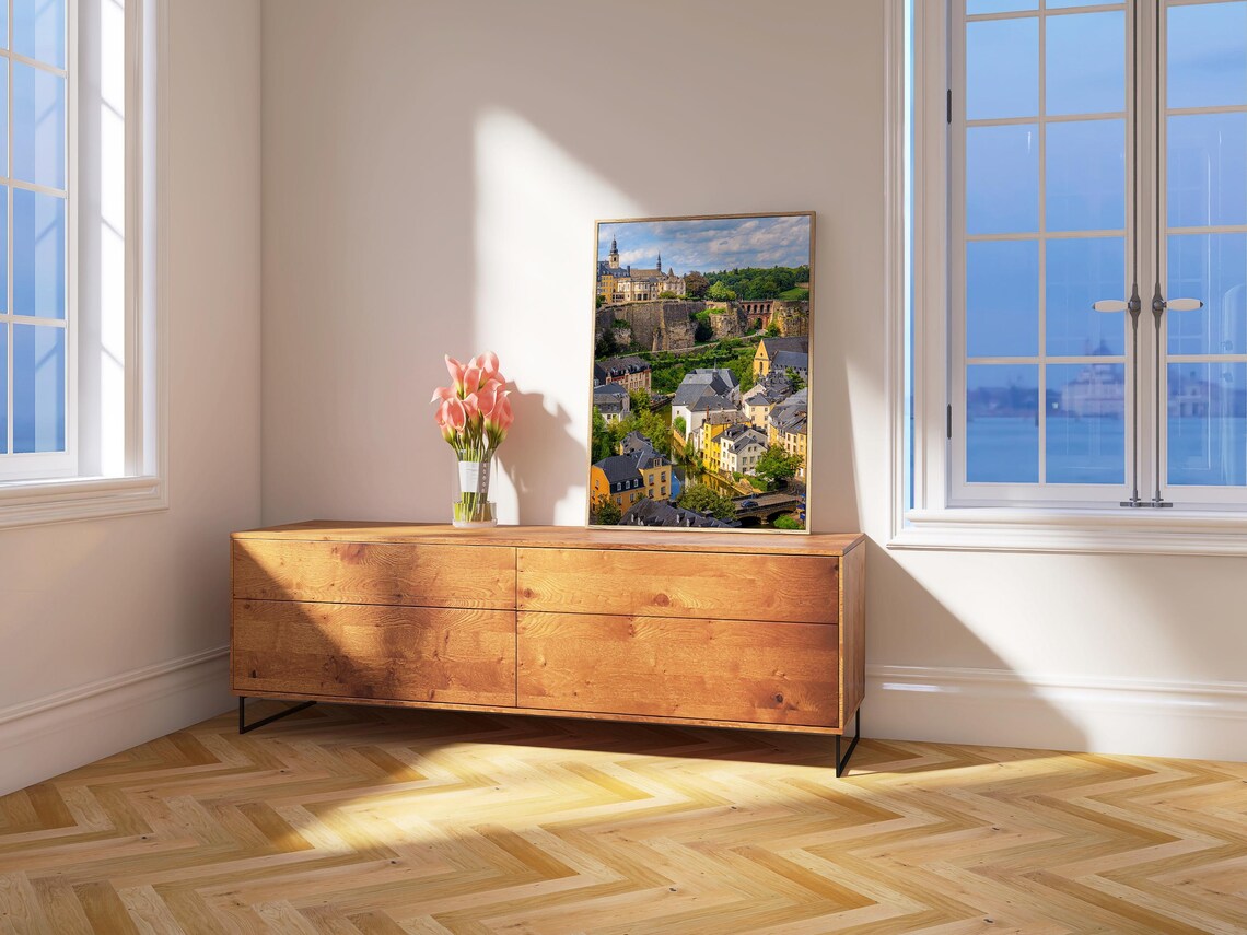 Luxembourg City Historic Old Town Cliffs Valley View Landscape Poster - Image 4
