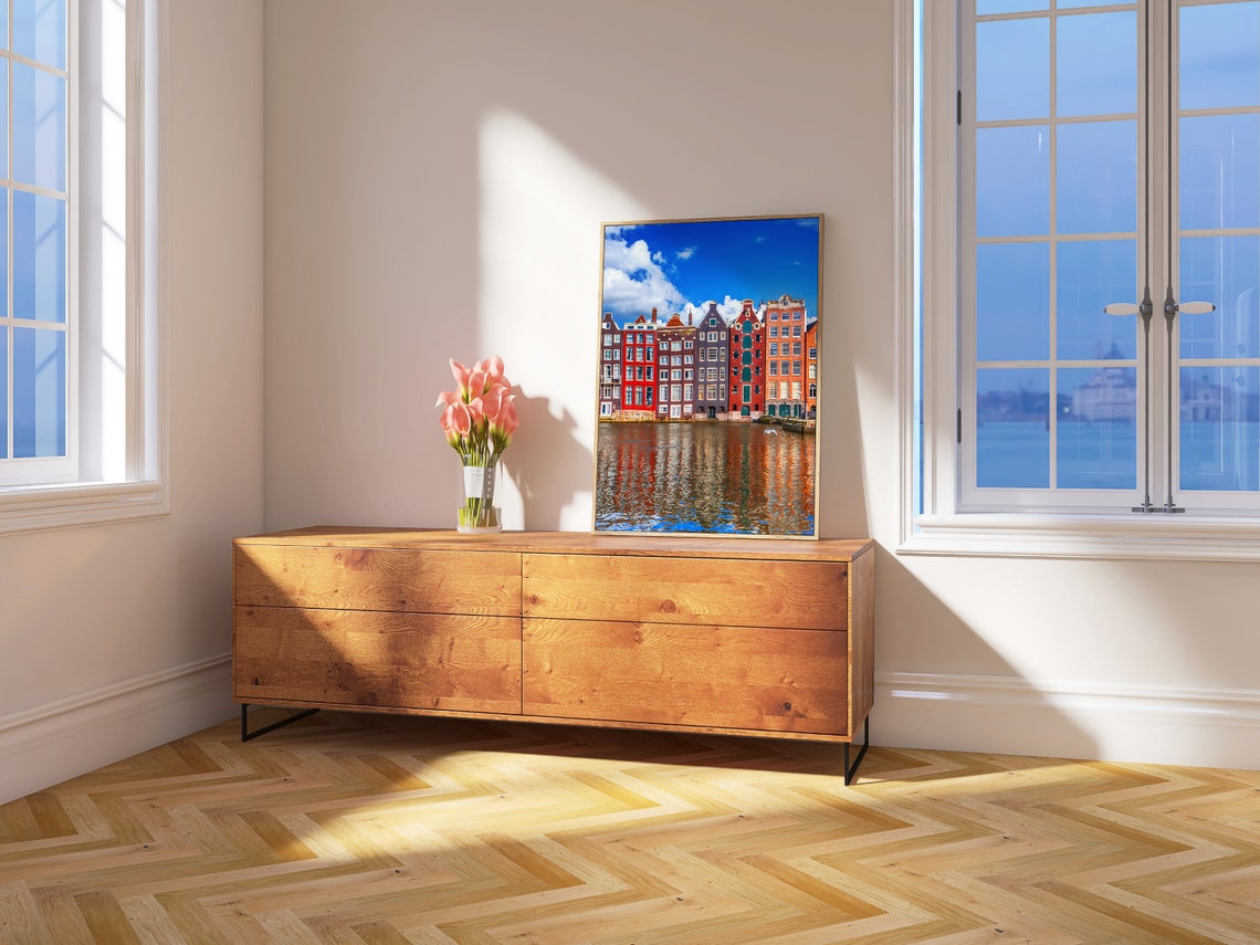 Amsterdam Canal Houses Colorful Dutch Gables over Water Poster - Image 4