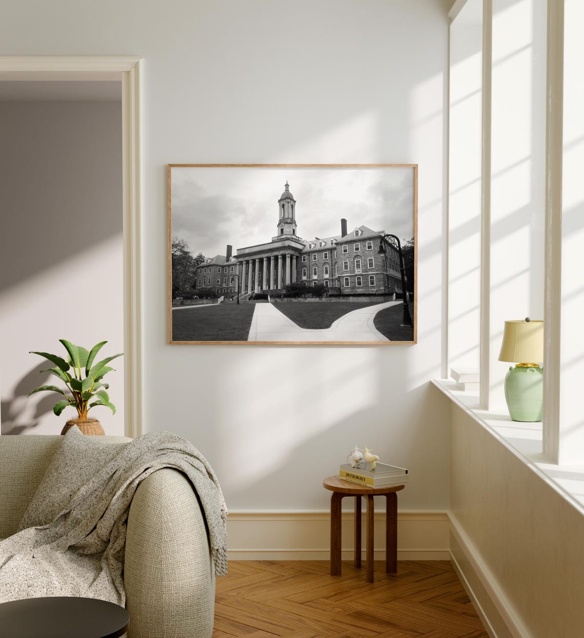 Penn State Old Main State College Black White Campus Landscape Poster - Image 5