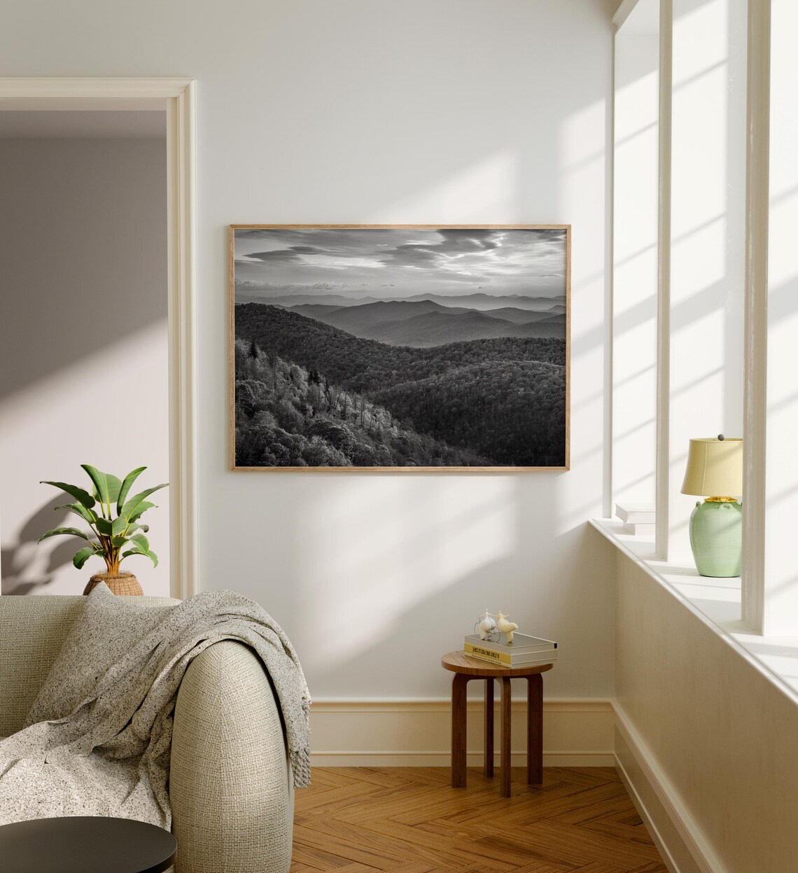 Black And White Blue Ridge Mountains Art Print - Image 5