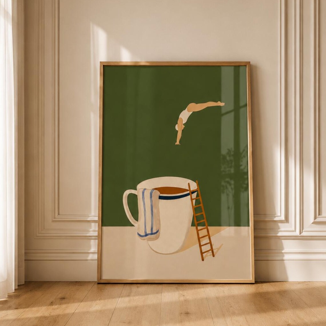 Minimalist Coffee Print Diving Into Art