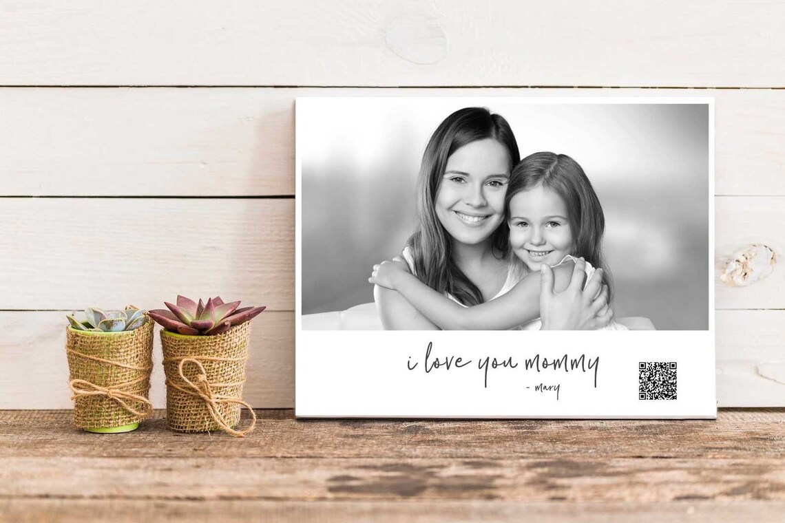 Voice Recording Gift With QR Code, Photo Poster Print