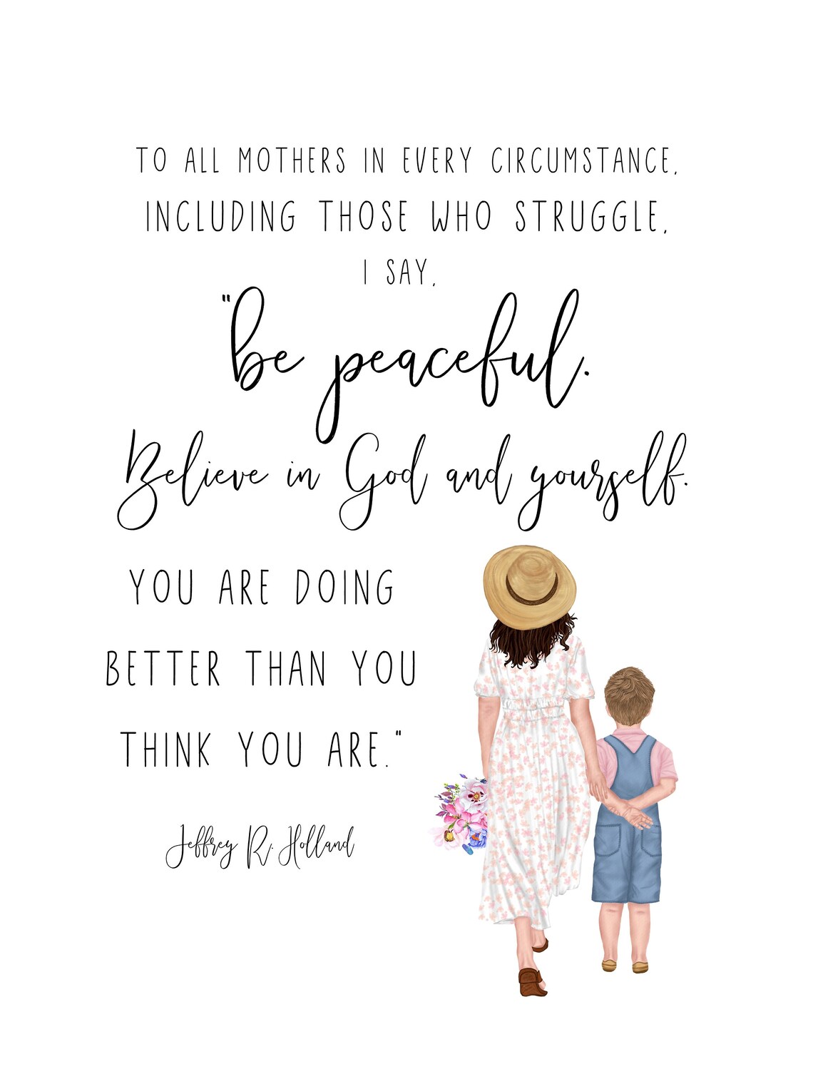 Jeffrey R Holland Inspirational Quote Mother And Son Art Poster - Image 2
