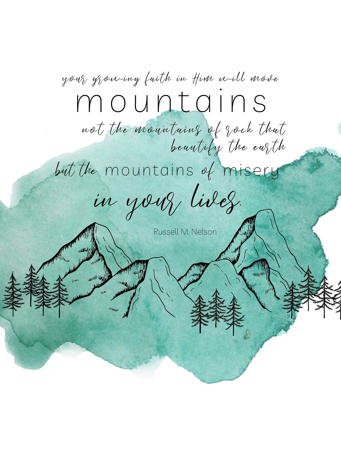 Faith Will Move Mountains, President Nelson Art Print - Image 2