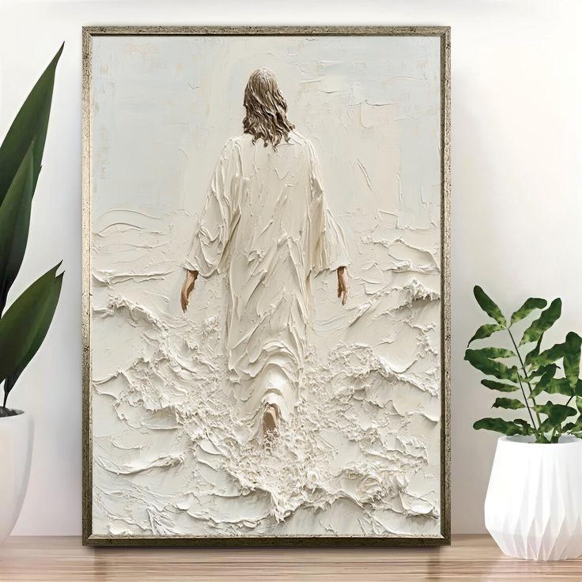 Jesus Walking On Water Religious Wall Art Print - Image 3